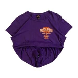 Harley-Davidson‎ T-Shirt Women Large Purple Good Myrtle Beach Graphic Tee
